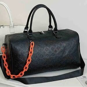 Black Bag with Orange Chain
